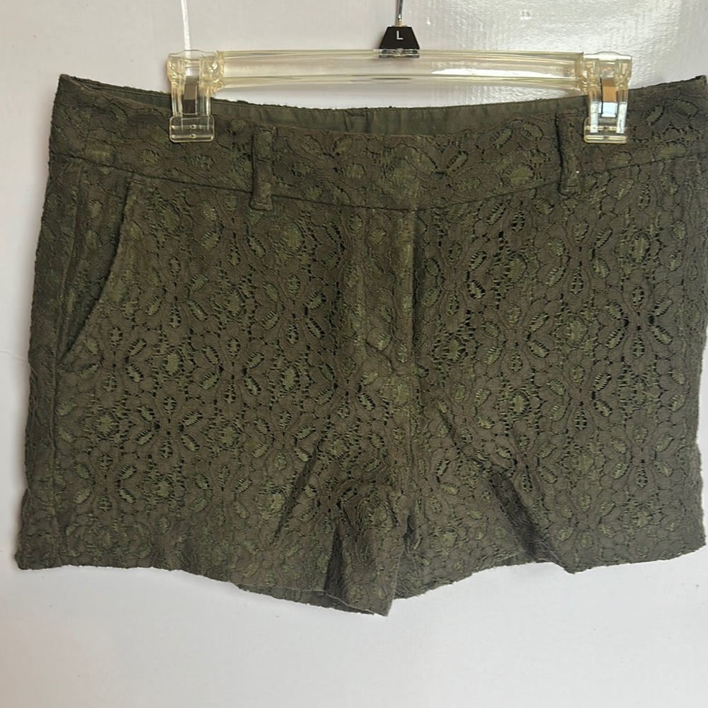 LOFT Green High Waist Lace Shorts